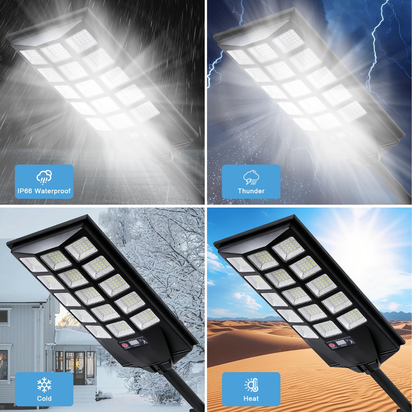 Jercoda Solar-Straßenlaternen für den Außenbereich, 6500 K LED-Flutlichter mit Bewegungsmelder, Sicherheitslichter von Dämmerung bis Morgendämmerung mit Fernbedienung, wasserdichte solarbetriebene