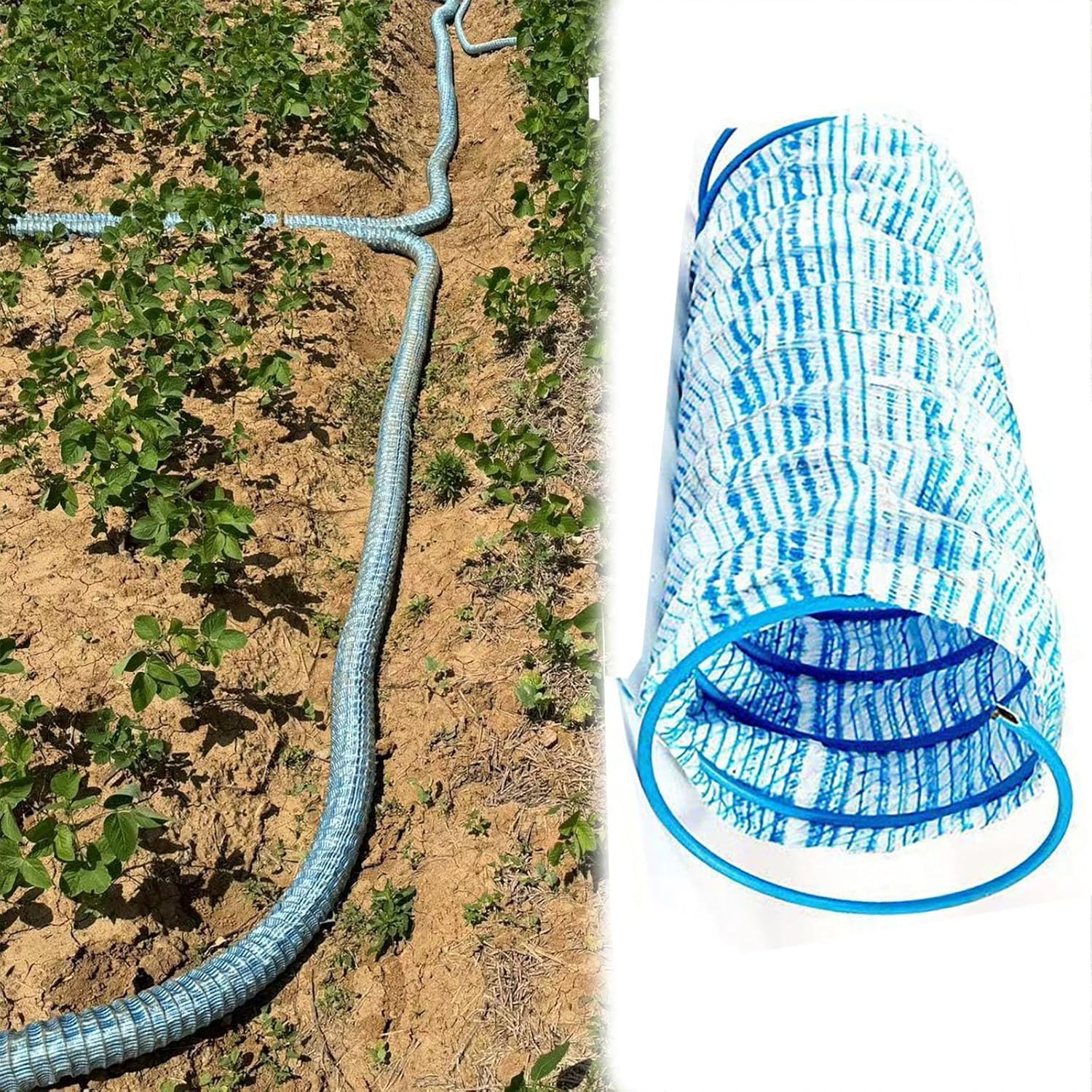 Perforated Drain Pipe Non Woven, 2'' 3 in 4 Inch Commercial Extendable Underground Drain Hose, Yard Garden Lawn Land Drain Water Pipes Tube for Prevent Erosion(Blue-Dia-8cm(3.1in),L 4m)