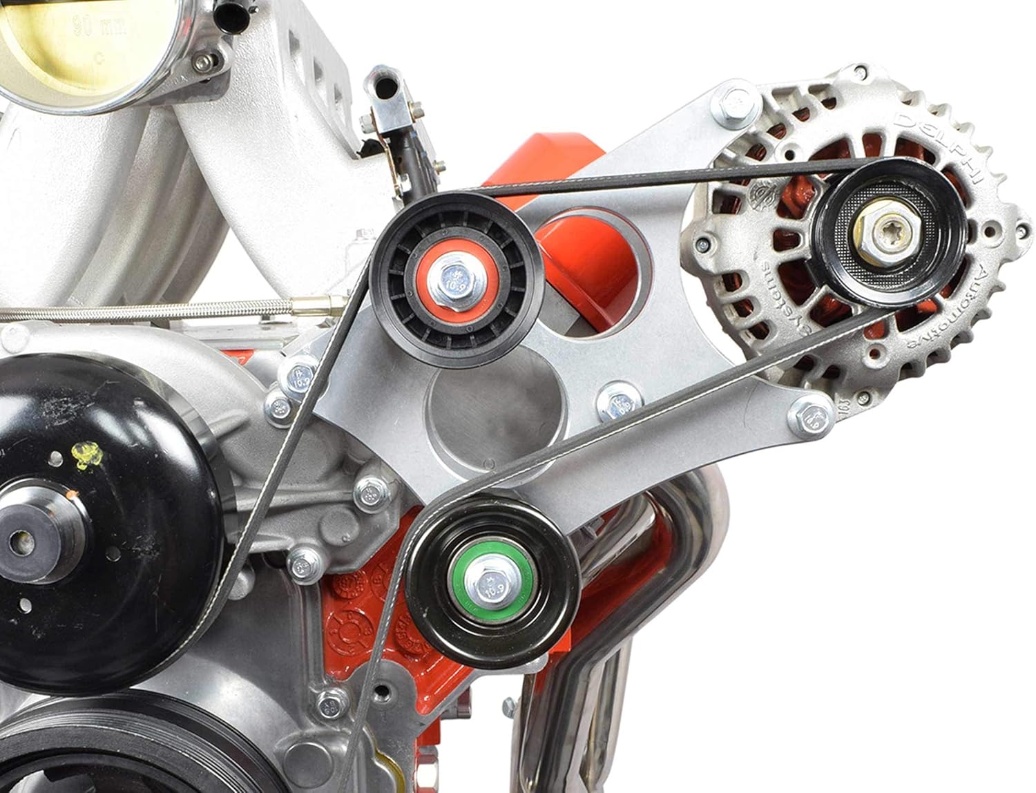 ICT Billet LS Truck Heavy Duty Billet Alternator Bracket Kit LSX 4.8L 5.3L 6.0L Top Driver Head Mount 551566-3