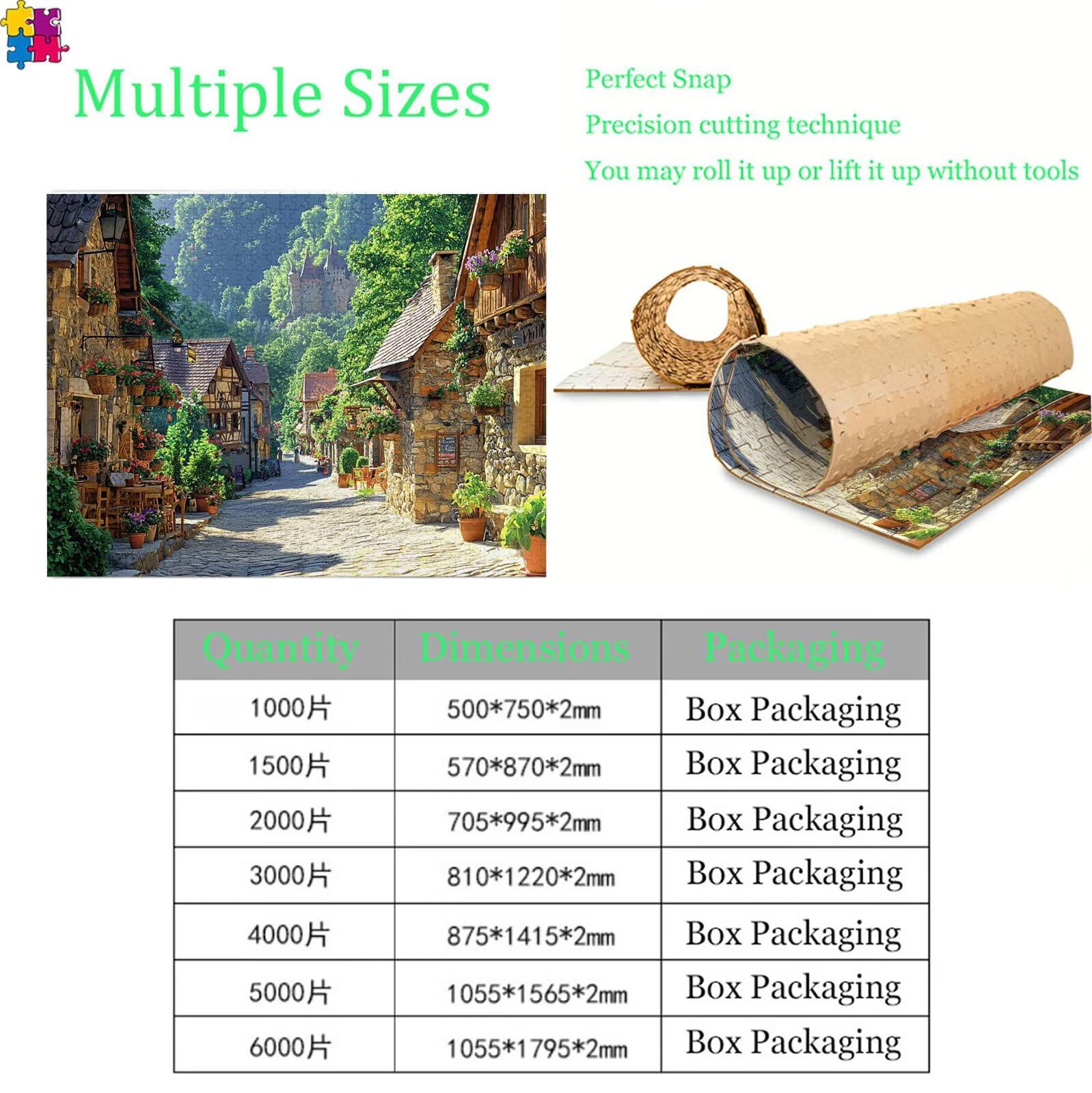 Puzzle 6000 elementów, las wioska puzzle 6000 elementów dorośli i dzieci, premium artystyczna łamigłówka, 179,5x105,5 cm Klasyczna gra puzzli dla dorosłych, dekoracja domu, prezent dla mężczyzn s7h-36
