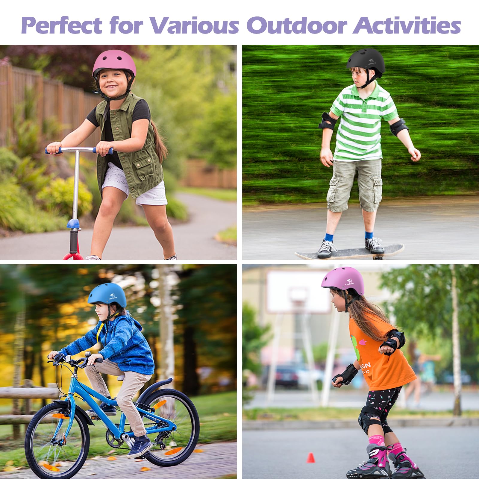 Casco da bici per bambini, per bambini da 2 a 13 anni, per bambini, per ciclismo, scooter, pattinaggio