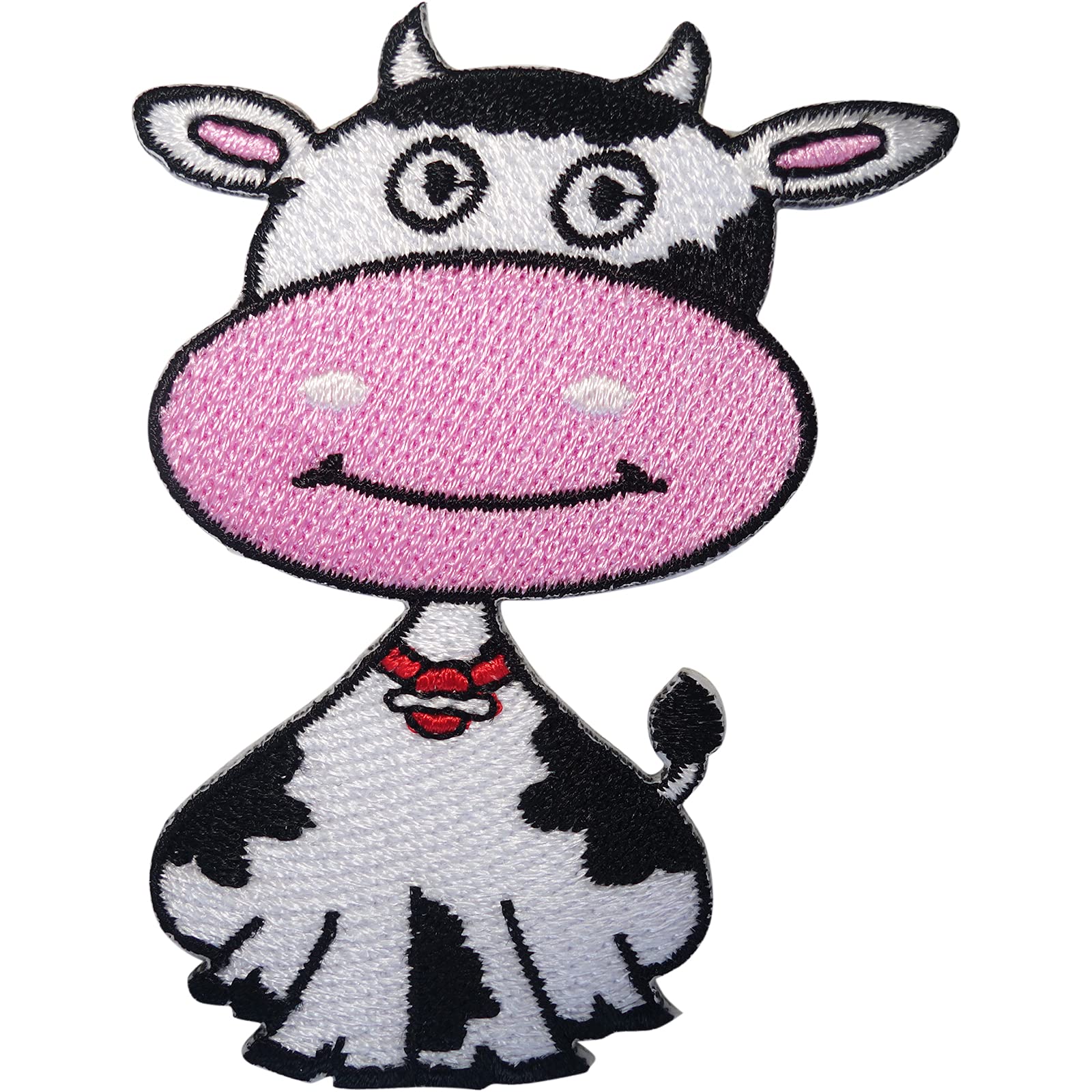 ELLU Cow Patch Iron Sew On Embroidered Badge Farm Animal Crafts Embroidery Applique