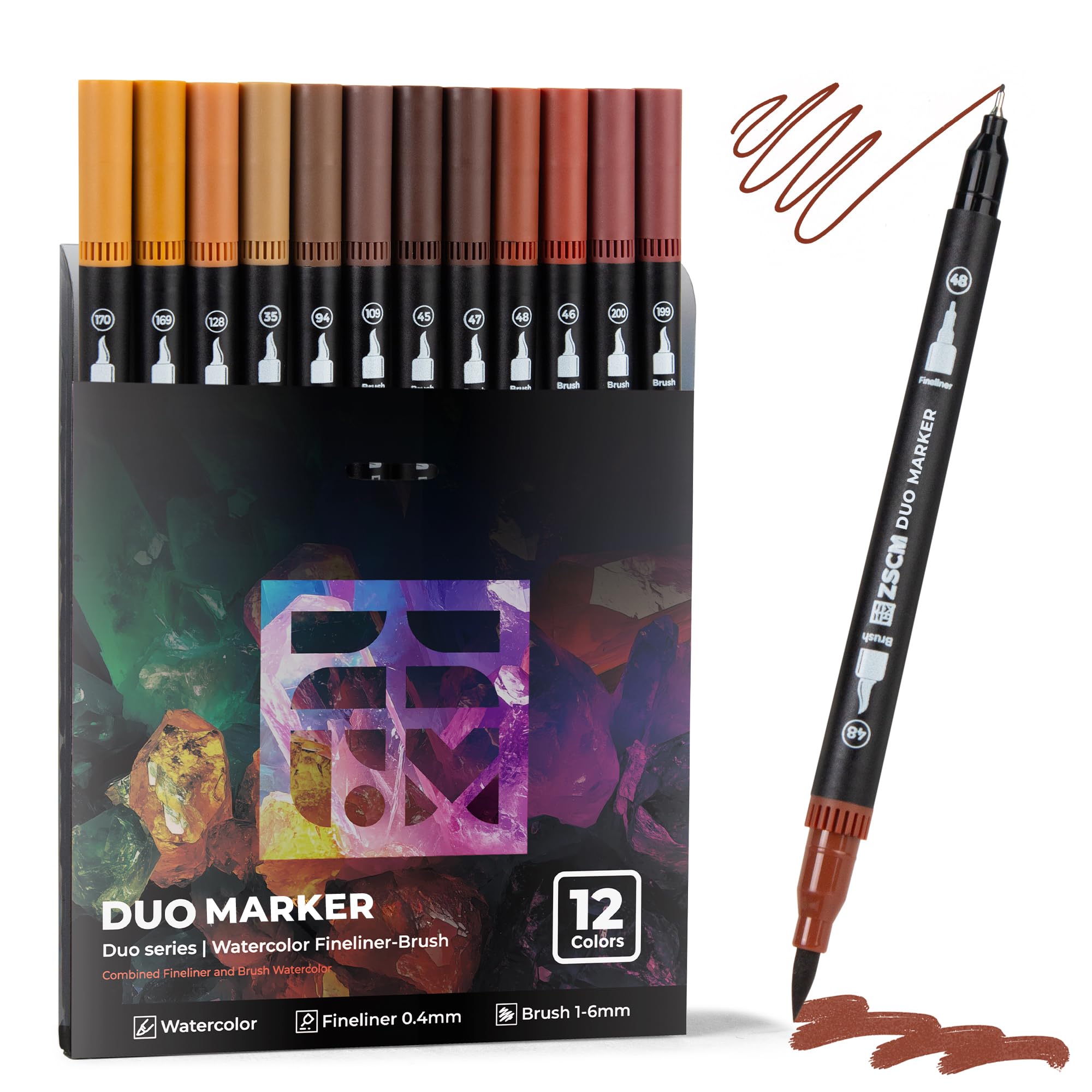 ZSCM QUALITY DECIDES THE FUTURE ZSCM Brown Duo Tip Marker Pens - drawing | Mubboo