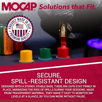 MOCAP Transparent Tattoo Ink Caps - Flanged, Dust & Moisture Proof - 300pcs