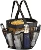 HAOGUAGUA Mesh Shower Caddy Tote Bag 8 Pockets, Hanging Portable Toiletry Bag for Men and Women, College Dorm Essentials Quick Dry Bath Organizer for College Dorms, Gym, Camp (Black)