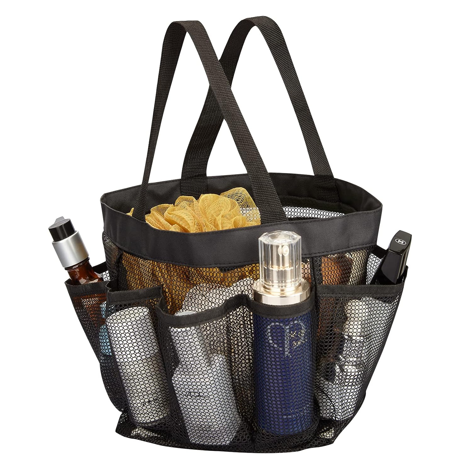 HAOGUAGUA Mesh Shower Caddy Tote Bag 8 Pockets Hanging Portable Toiletry Bag for Men and Women College Dorm