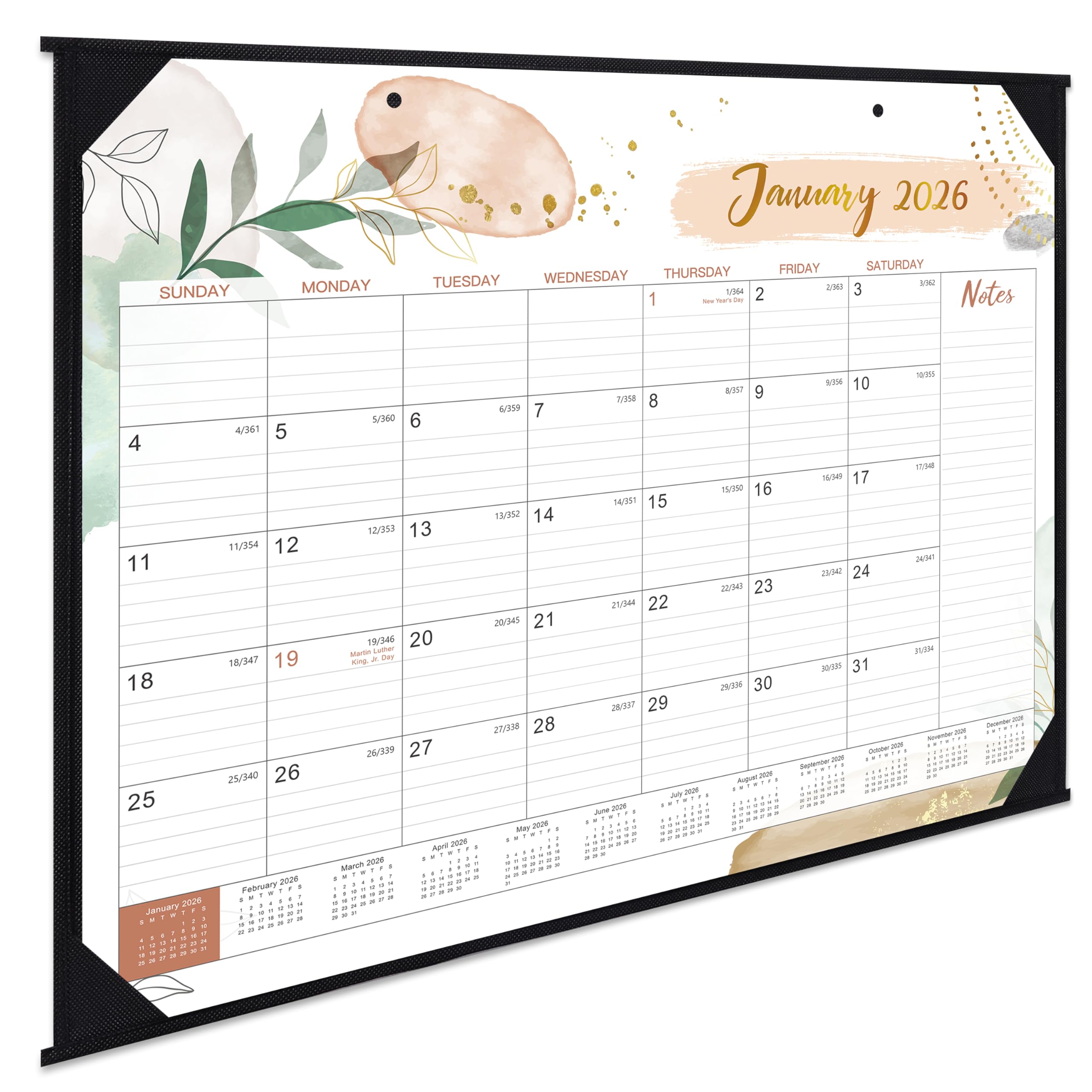 2026 Desk Calendar - Desk Calendar 2026, 22" x 17", Jan 2026 - Dec 2026, 12 Monthly Desk/Wall Calendar, Large Ruled Blocks, Notes, Thick Paper, Corner Protector