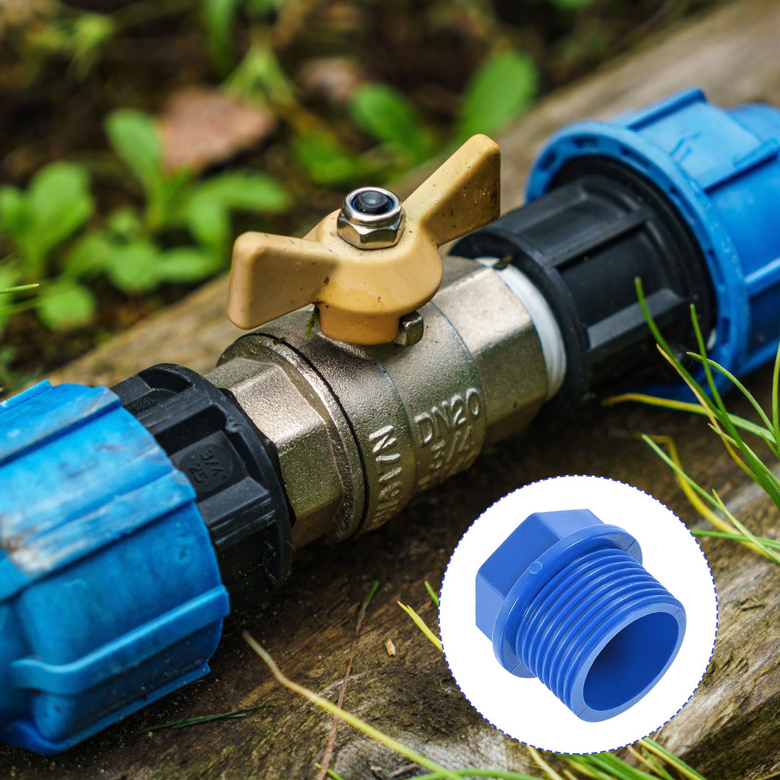 M METERXITY 2 Pack Pipe Plug Fitting, PVC Hex End Cap Connector Plug, Corrosion-Resistant - Image 2