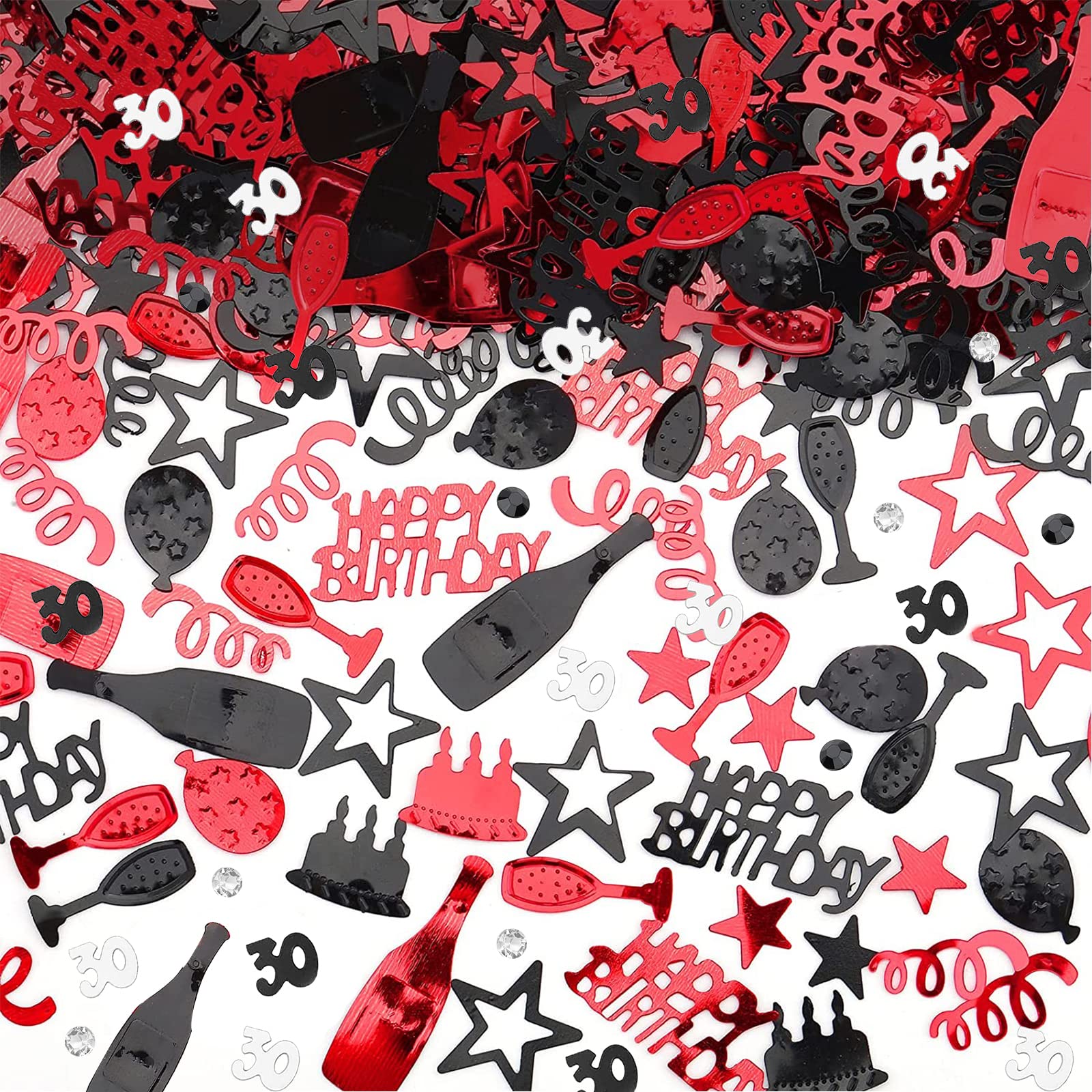 Confettis à Disperser Confettis 18 Ans GoldRock - Noir/rouge/argent - Lot De 500 Pièces Décoration Anniversaire
