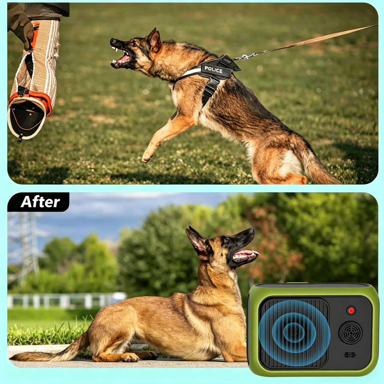 Billg Anti Aboiement Chien, 3 Réglable Fréquence Ultrasons Dispositifs Anti-aboiements, 50 Pieds Rechargeable Dispositif Dissuasion, Sifflet Ultrasonique pour Chiens intérieurs et Extérieurs