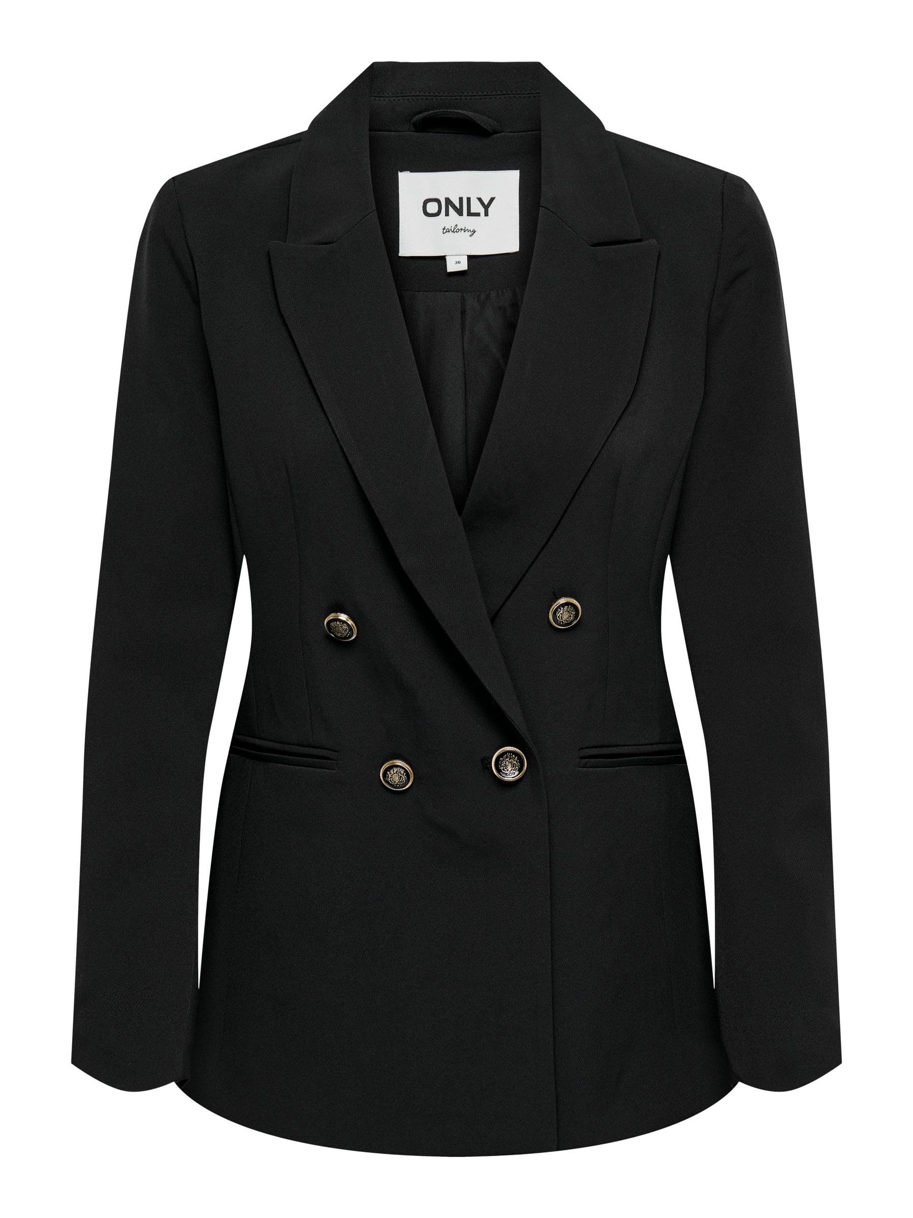ONLY Women's Onlastrid Life L/S Fit TLR Noos Blazer, Black, 10