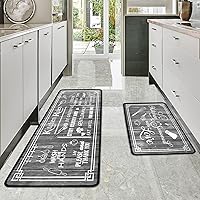 Vista 16 de Alfombras de Cocina Marrón, Alfombras de Microfibra Antideslizantes y Lavables para el Piso de la Cocina, Juego de 2 Piezas de Alfombras Decorativas