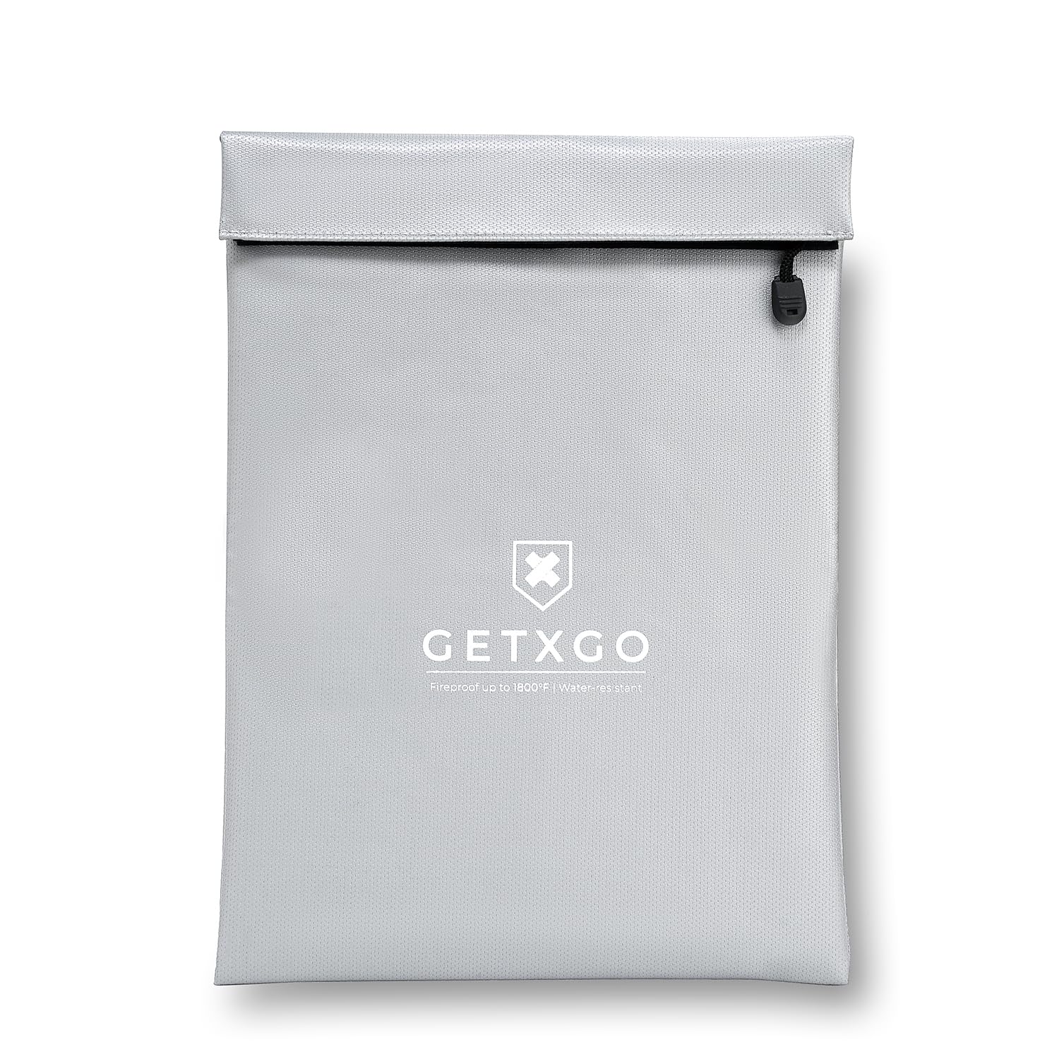 GETXGO: Fireproof Document Bag - Water-Resistant - Thick Tough Fiberglass & Aluminum Walls with Fire Safe Double Pouch Closure - Protect Important Documents, Cash, & Passports. 15"x11"