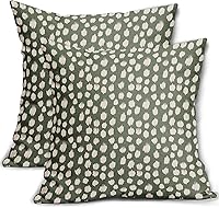 Vista 53 de Fundas de almohada marrón y blancas de 18 x 18 pulgadas, juego de 2 almohadas boho grises con lunares, fundas de almohada modernas estampadas