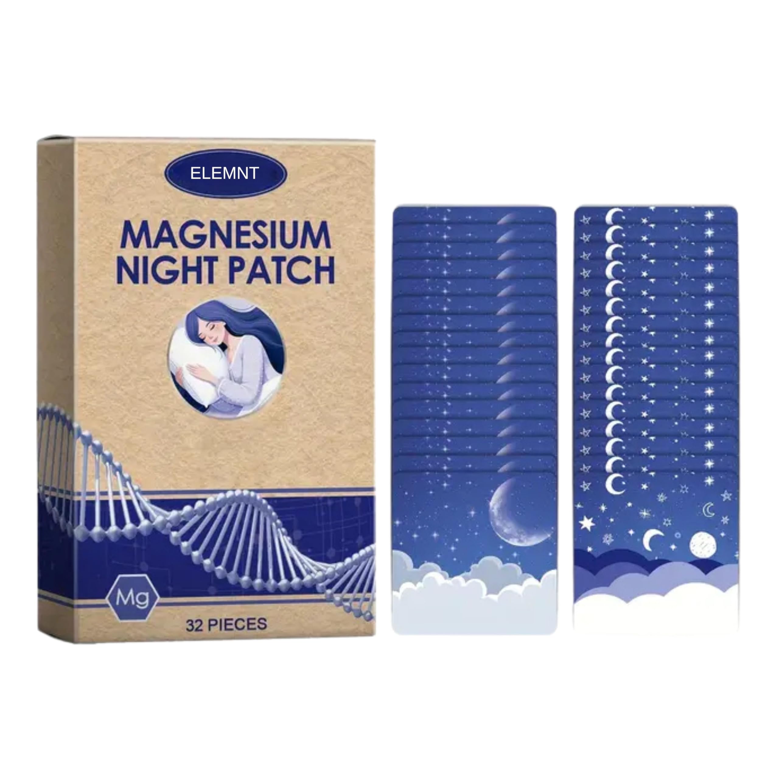 ELEMNT Sweet Dreams Magnesium Night Sleep Patch (Pack of 32) Sleep & Restlessness Aid with Magnesium Essence, Lavender Extract and Coconut Oil