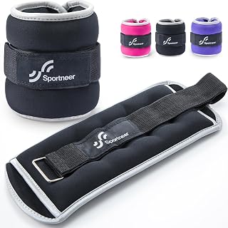 Sportneer Ankle Weights & Wrist Weights -0.5 1 2 3 4 5 Lbs Set of 2 for Men Women Kids Strength Training Arm and Leg Weights Set Comfortable and Soft Perfect for Dancing Running Walking Fitness Workout