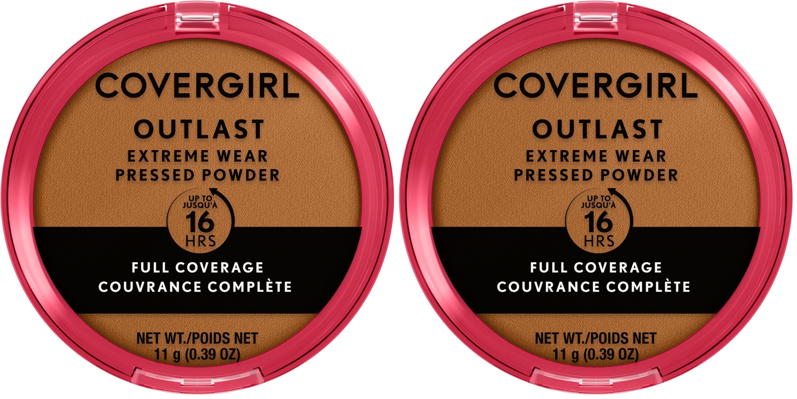 COVERGIRL Extreme Wear 16HR Pressed Powder - 870 Toasted Almond for Women - 0.39 Oz (Pack of 2)