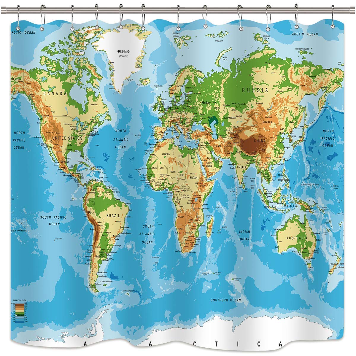 Amazon Co Jp Assanu 世界地図地理首都ブルーアースパターン装飾ルーム装飾ホームシャワーカーテンをきれいに浴室浴室ホテルカーテン ホーム キッチン