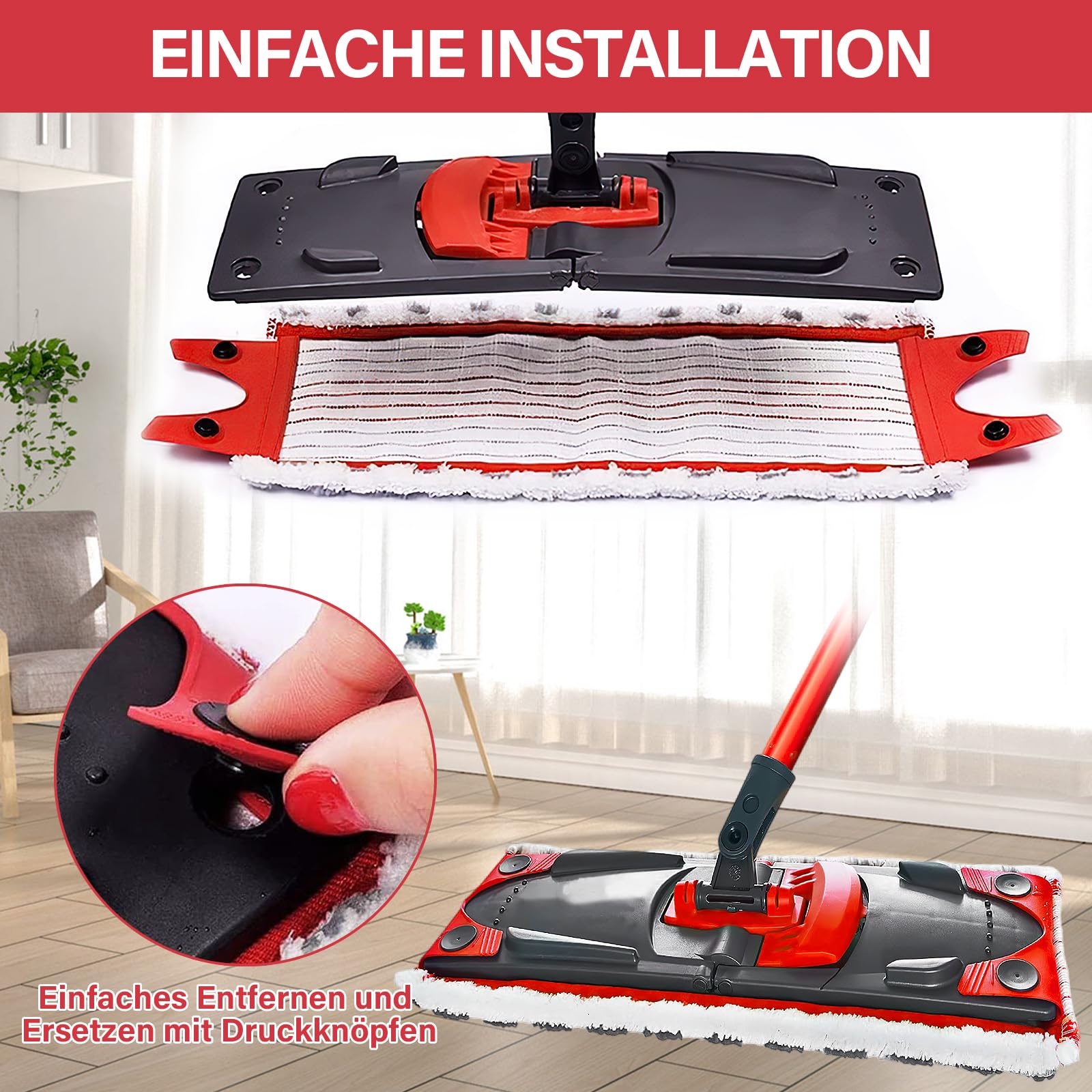Lot De 3 Têtes De Serpillière Microfibre - Compatibles Vileda Ultramax & Plus - Lavables Machine