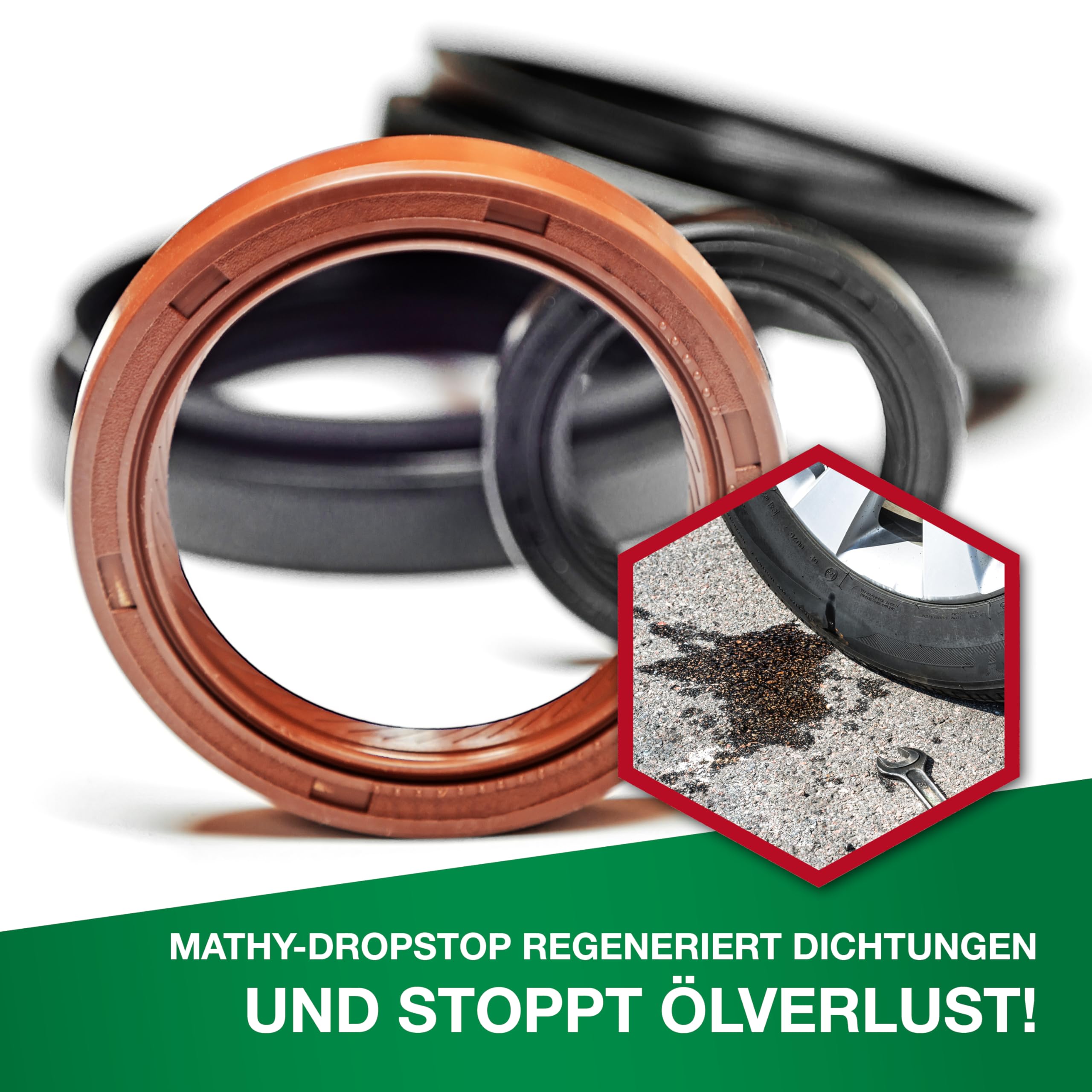 MATHY-DropStop Dichtungs-Additiv (250 ml) - Öl-Additiv stoppt Ölverlust im Motor, Getriebe, Hinterachsen & Servolenkungen - regeneriert Dichtungen