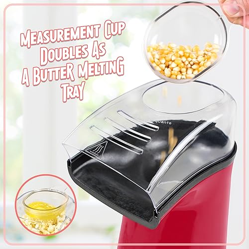Miniatura 4 de Nostalgia Air Popper - Máquina para hacer palomitas de maíz, 16 tazas de maíz sin aceite, incluye taza medidora de 4 onzas, perfecta para noches de