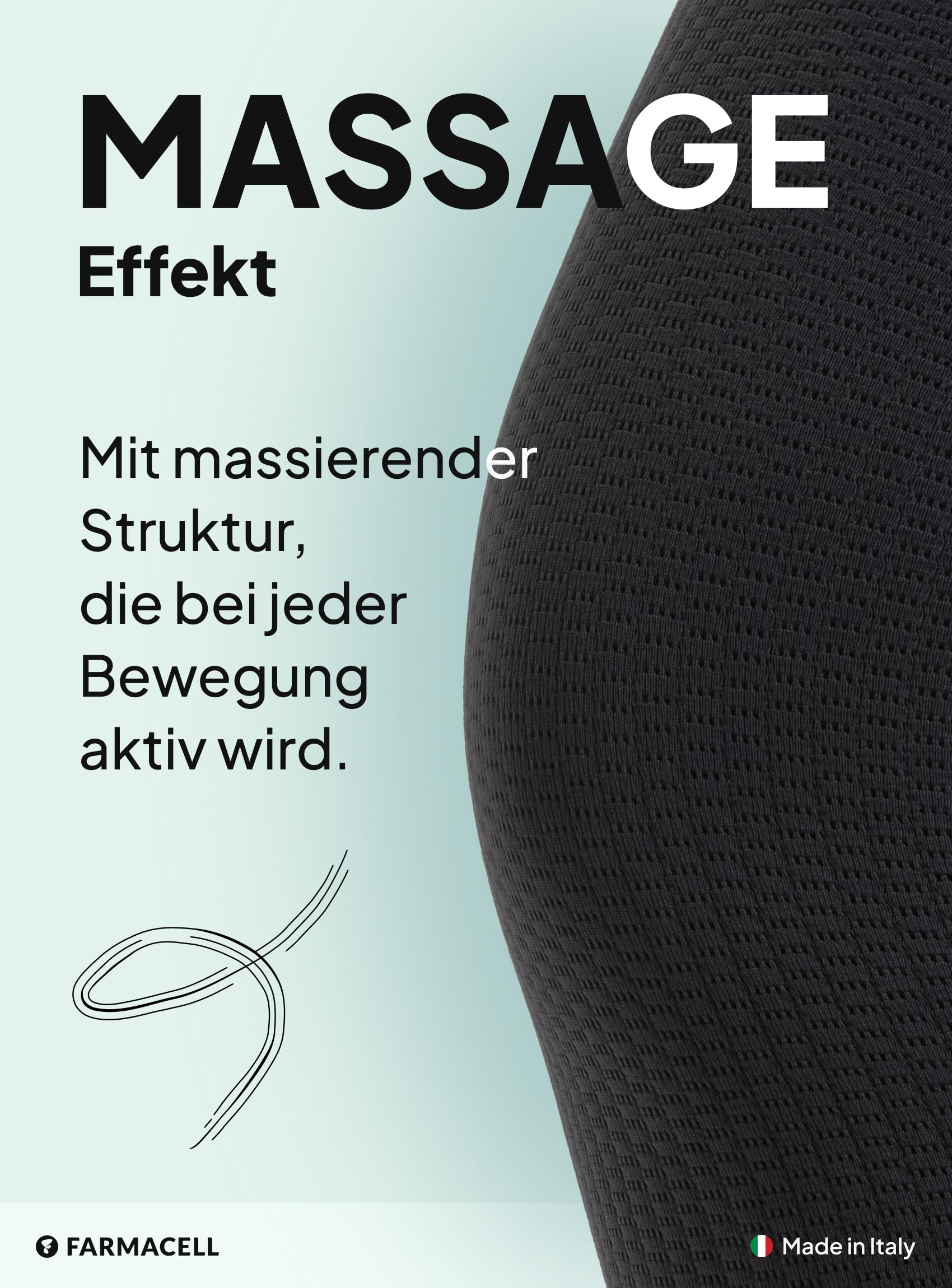 FarmaCell Anti-Cellulite Leggings Damen mit Mikromassage und FIR-Effekt, Made in Italy, 1109