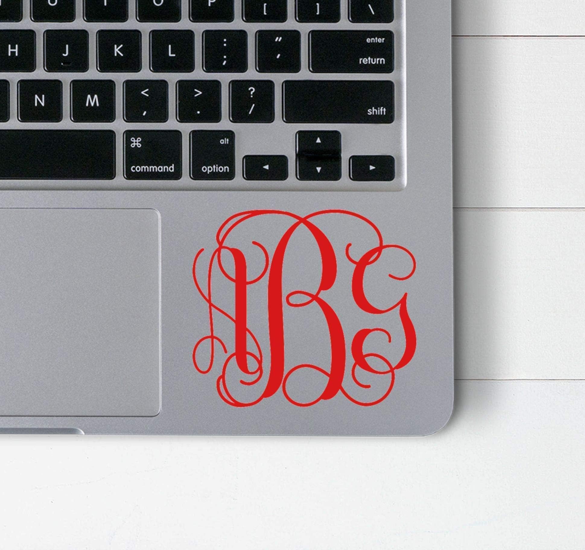 Monogram Decal in Vine Font - Solid and Glitter Color Options - for cup, tumbler, car, laptop