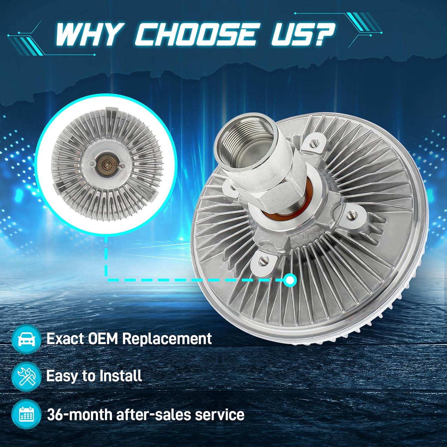 IRONTEK Engine Cooling Fan Clutch Compatible for Ford 1997-2001 F-100/1995-2008 RANGER 3.0L, 1994-2008 for MAZDA B3000 Radiator Fan Clutch 2779 6L5Z8A616-AA