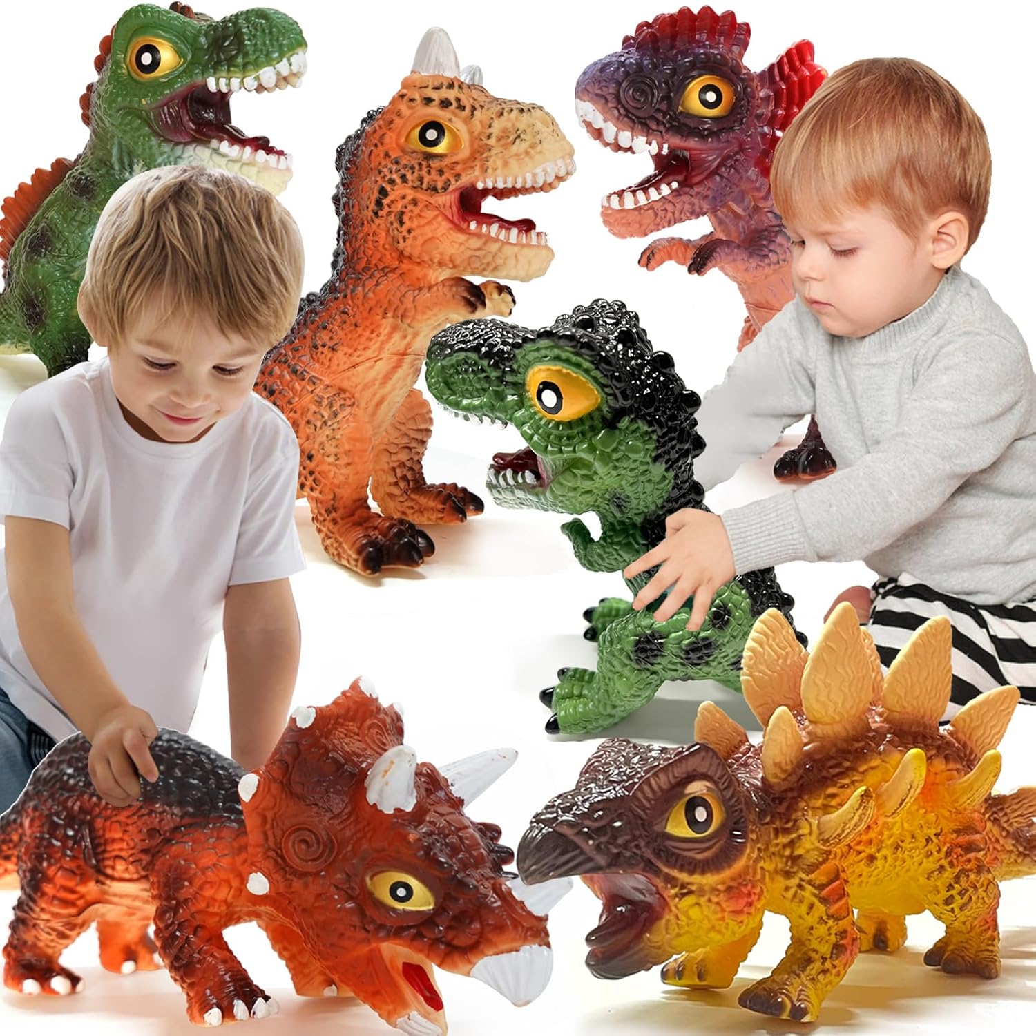 GAOZISHUO 6 Piece Jumbo Dinosaur Toys for Kids 35, Soft