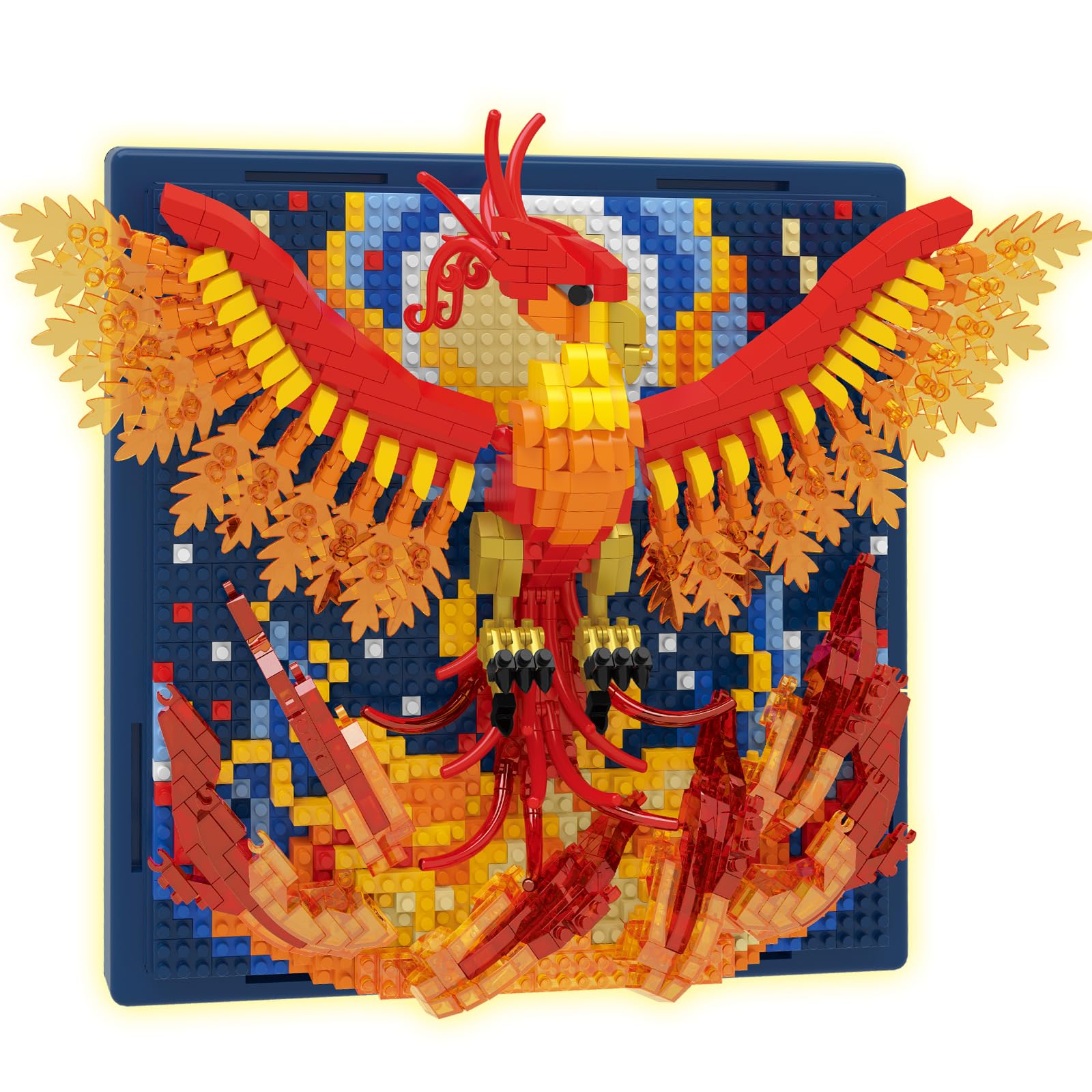 BseSparklion Magic Fire Phoenix Animal 3D Wall Art Micro Mini Building Blocks Set, Unique Home Wall Decor or Table Display, Ideal Gift Toy for Adults & Teens 14+ (1320 PCS)