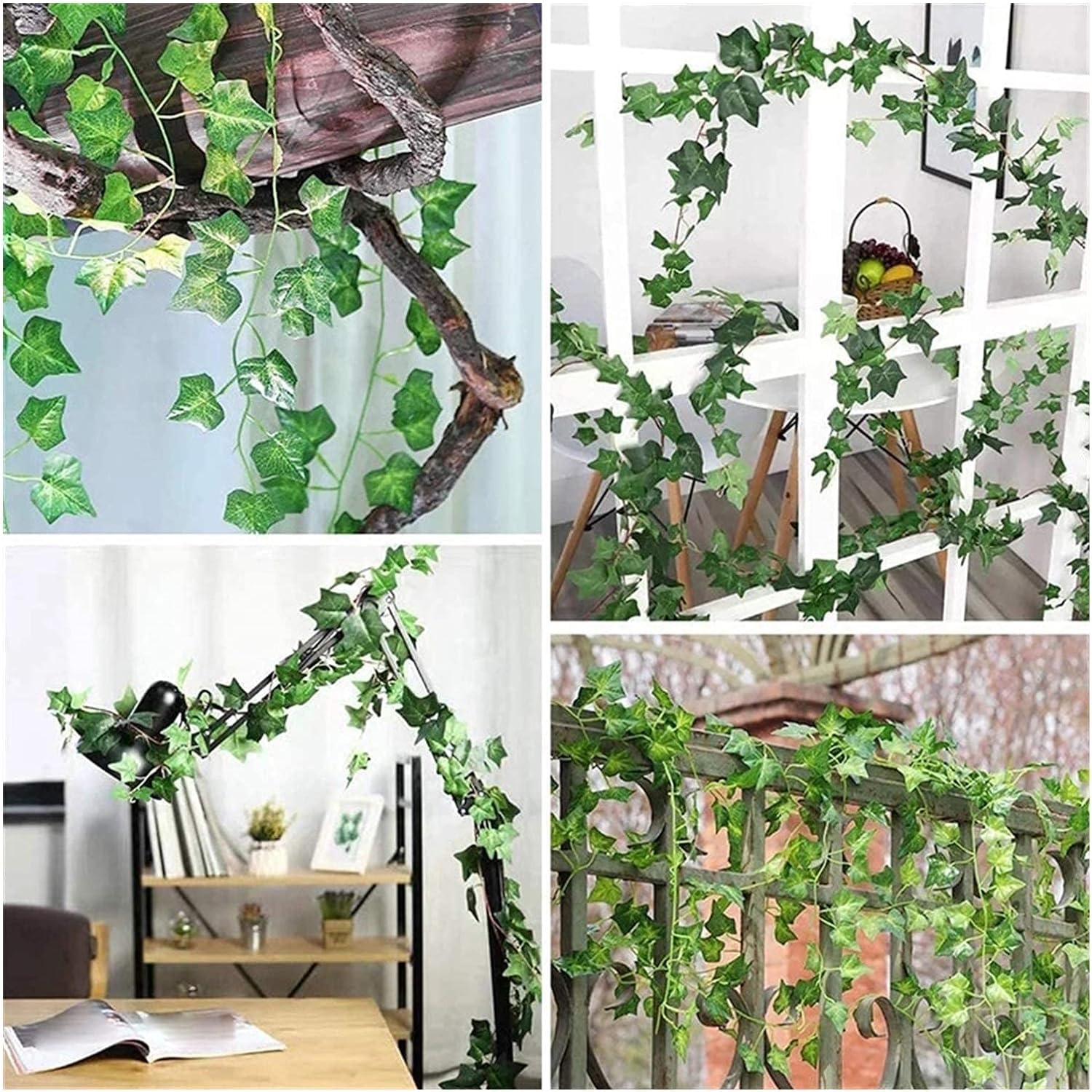 InLiMa 5 pezzi di edera artificiale foglia di vite 6,8 piedi foglie verdi appese ghirlanda fiori di fogliame finto casa cucina giardino ufficio decorazione della parete di nozze