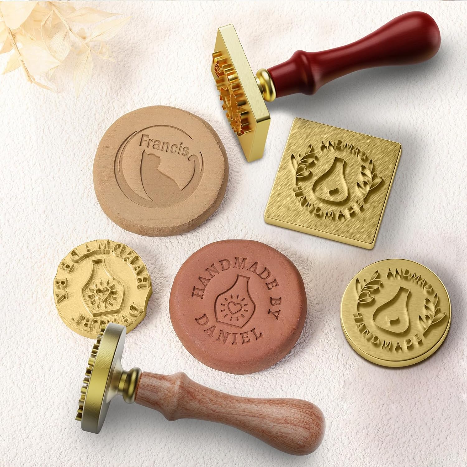 Custom Pottery Stamp for Clay & Soap | Personalized Handmade Stamps with Letter & Logo | Ceramics Tools Gift for Potters & Crafters (3 Inch)