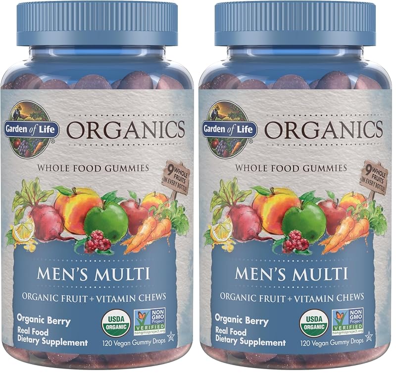 Garden of Life Multivitamínico em Gomas para Homens com vitaminas B12, C, D3 e E, 240 gomas