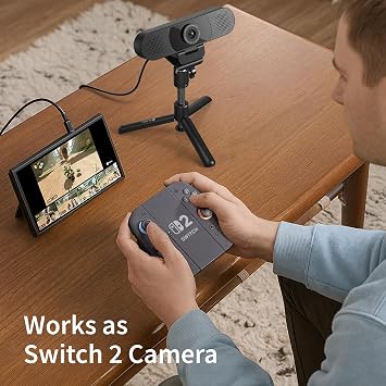 EMEET C960 Webcam with Tripod, 1080P Webcam with Mic, Adjustable Height