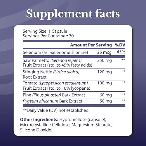 Miniatura 3 de Flow Active - Suplementos para la salud de la próstata para hombres - con palma enana americana, selenio, extracto de ortiga, licopeno, corteza de