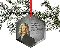 Vista 2 de Isaac Newton - Ornamant de Navidad de cristal de científicos famosos