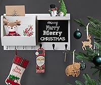 Vista 6 de Soporte para llaves de pared - Organizador de soporte para correo con montaje en pared con estante - Perchero para llaves colgante con ganchos