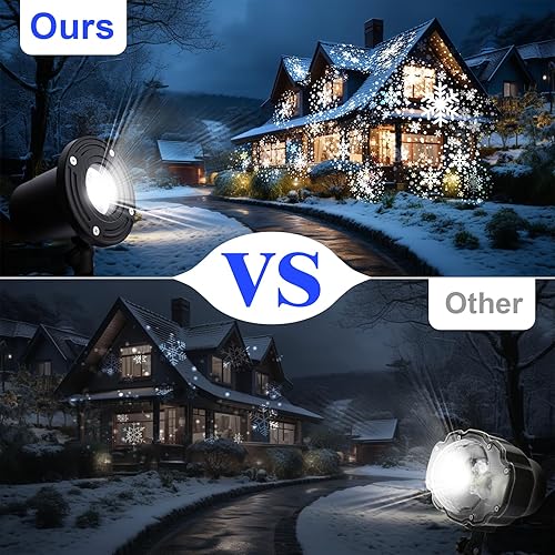 Miniatura 6 de Proyector de nieve de Navidad, IP65 impermeable para exteriores, proyector LED de copo de nieve para exteriores, lámpara de proyección giratoria de