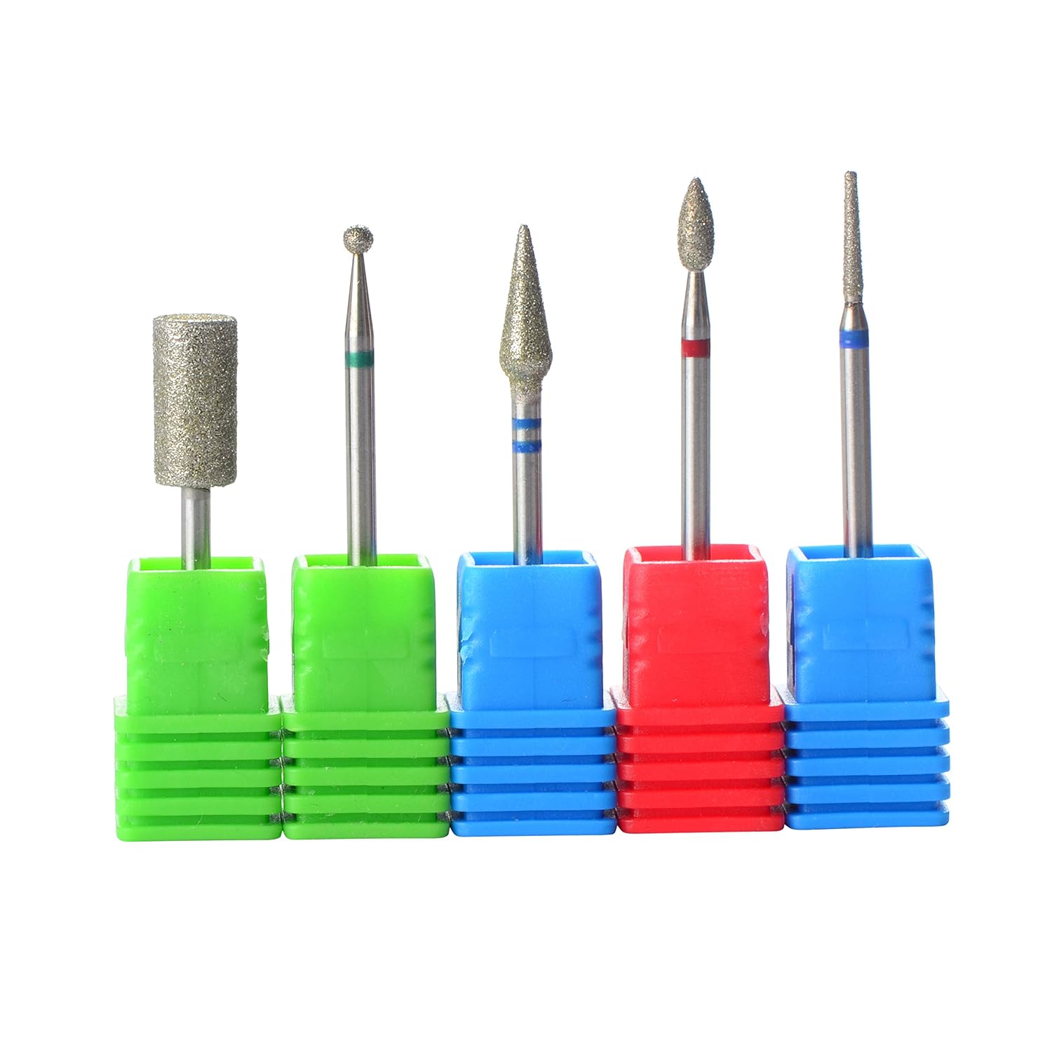 SpeTool 5 Pcs Diamond Nail Dril Bit Cuticle Clean Electric Rotory Nail File Set Manicure Pedicure Tools