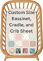 Custom Sized Fitted Crib Sheets for Bassinet, Cradle, Toddler Mattress - Breathable Bamboo/Cotton, Snug Fit, Made in USA