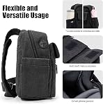 Cwatcun Petit sac de caméra Sac de caméra pour photographe Toile imperméable DSLR Sac à friser Compatible avec Nikon Sony Lightweigth (Petit, Noir)