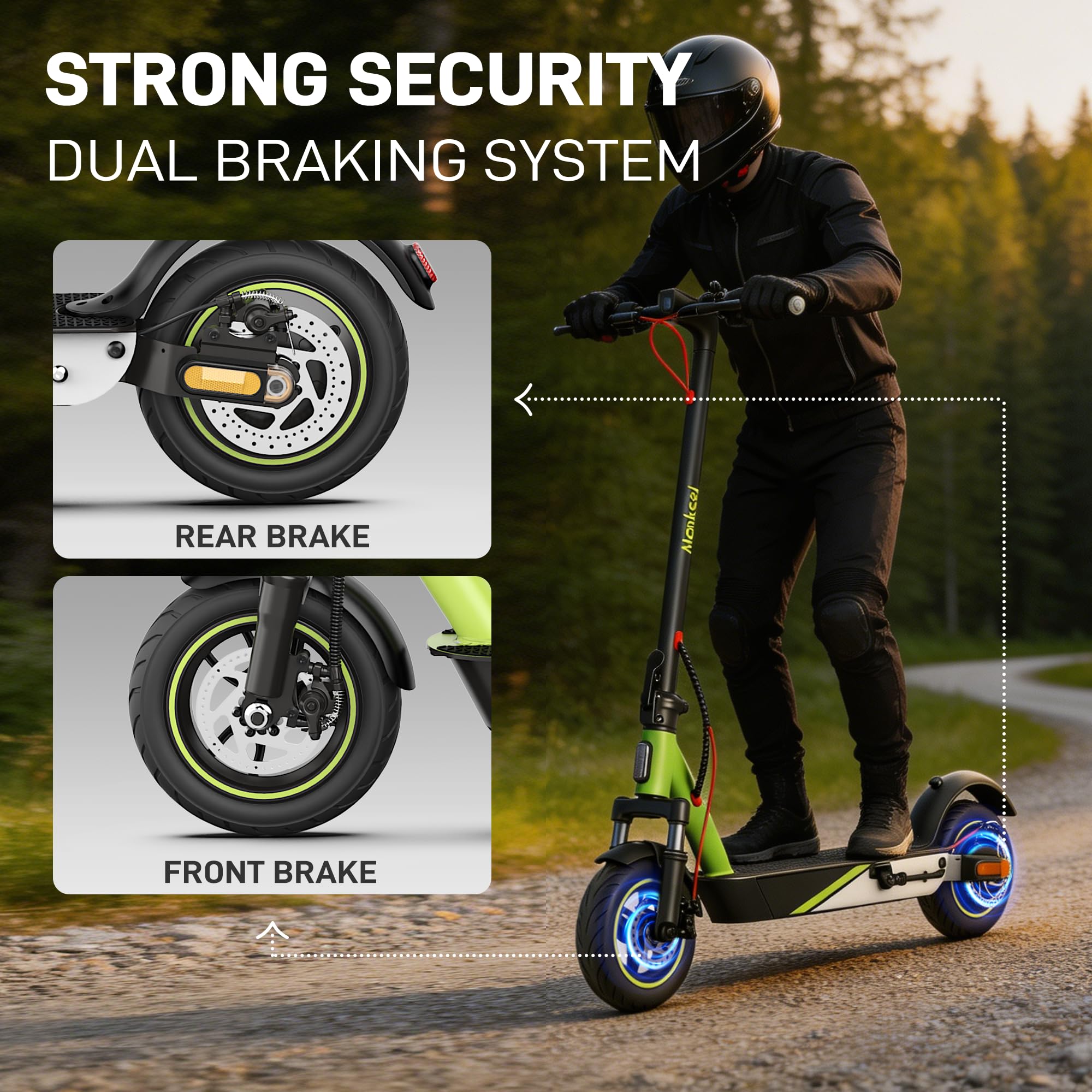 Trottinette Electrique Adulte, Pneus 10" Pouces, Batterie 48V/10.4Ah, Vitesse 25km/h, Autonomie 50km, Idéale pour Déplacements Courts et Trajets Urbains