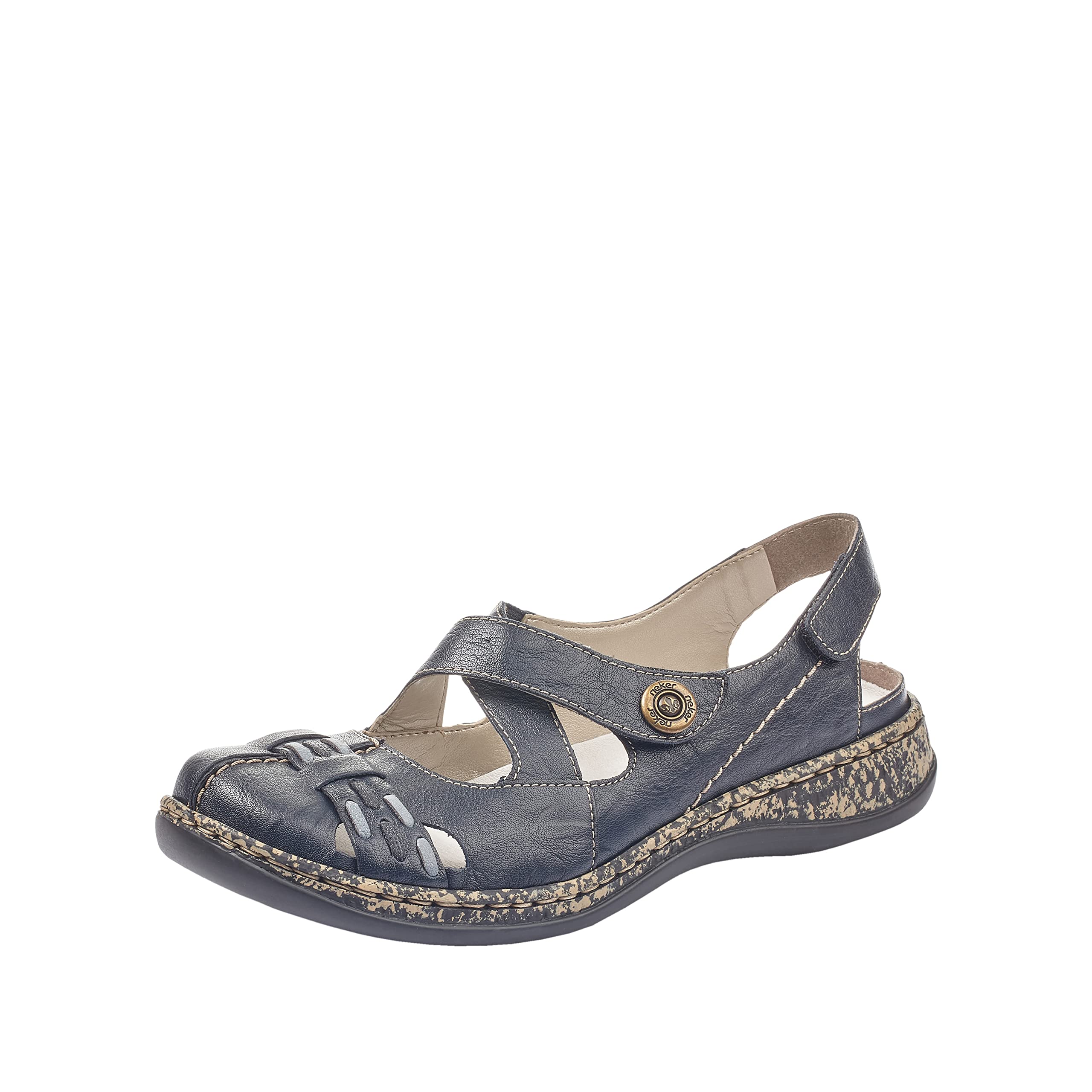 Rieker Women's Ballet Flats, Blue Pazifik Adria Night Blue 14, 8