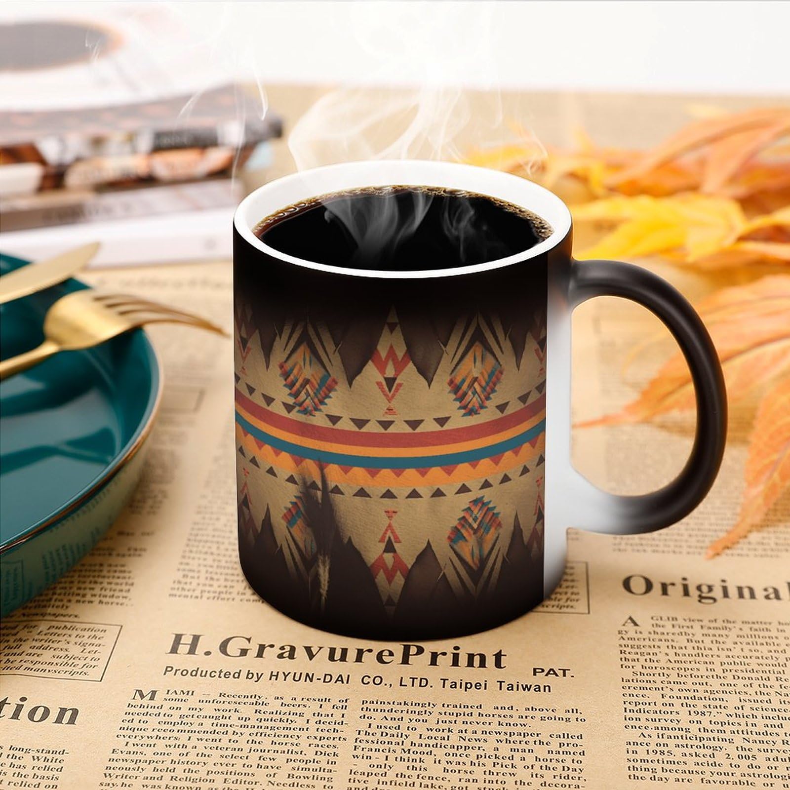 Amazon.com: GFLFMXZW Native American Pattern Ceramic Coffee