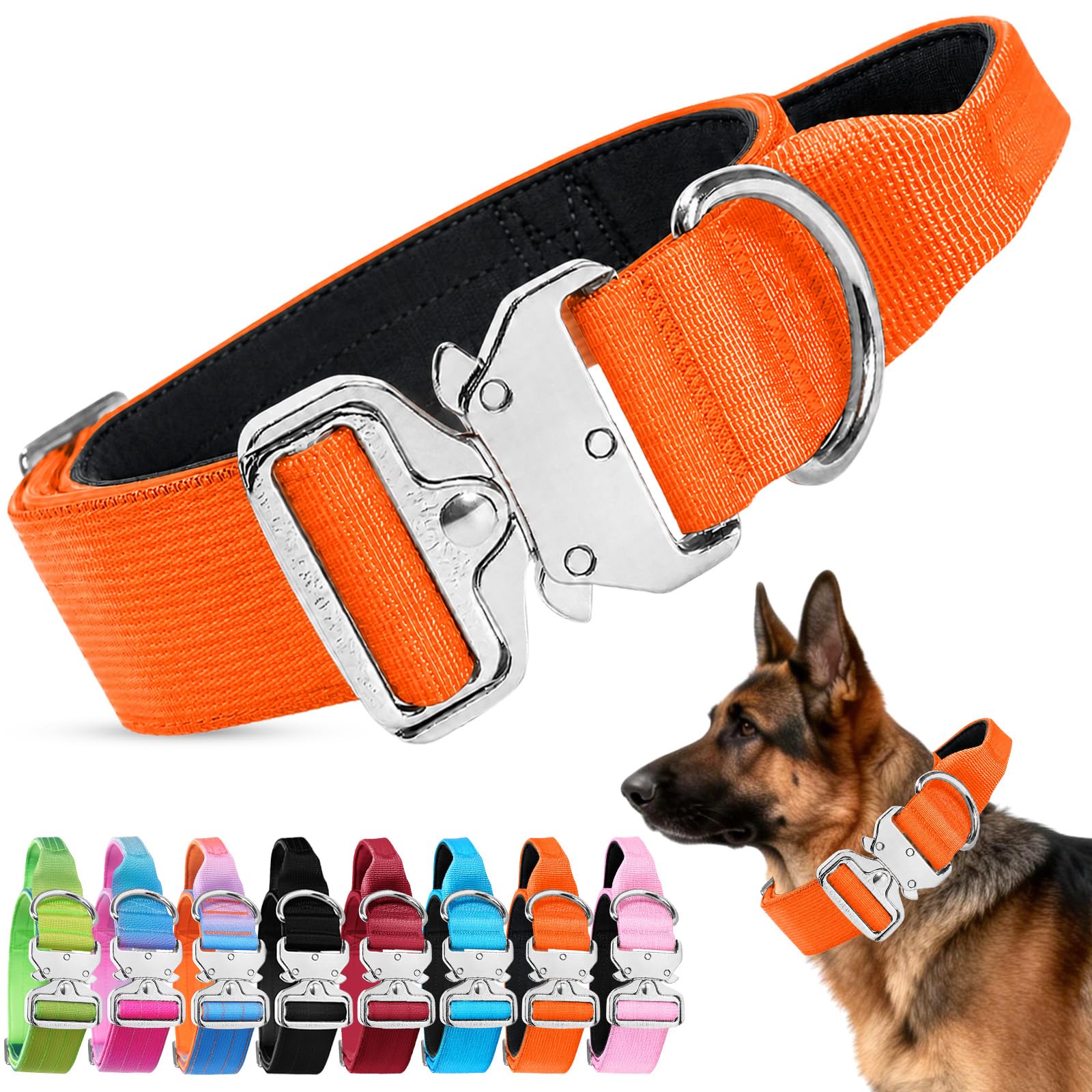 Ledeak Tactical Dog Collar with Control Handle for Medium and Large Dogs