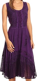 Magdilena Stonewashed Corset Front Embroidered Dress - Buy now