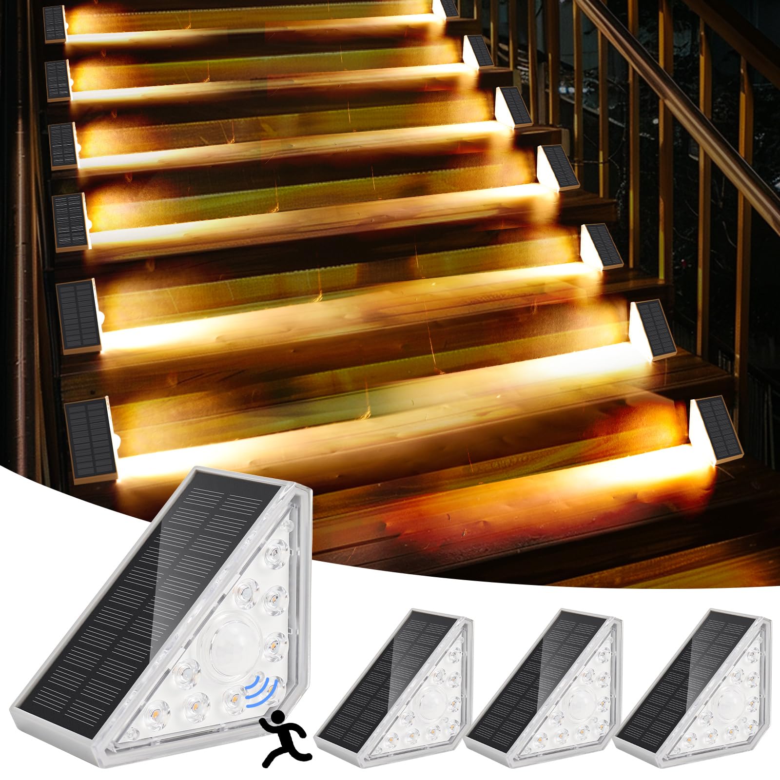 Lampada da gradino a luce solare per esterni a LED Design con lente Super luminosa IP67 impermeabile antifurto per scale Illuminazione decorativa per ponte da giardino  39