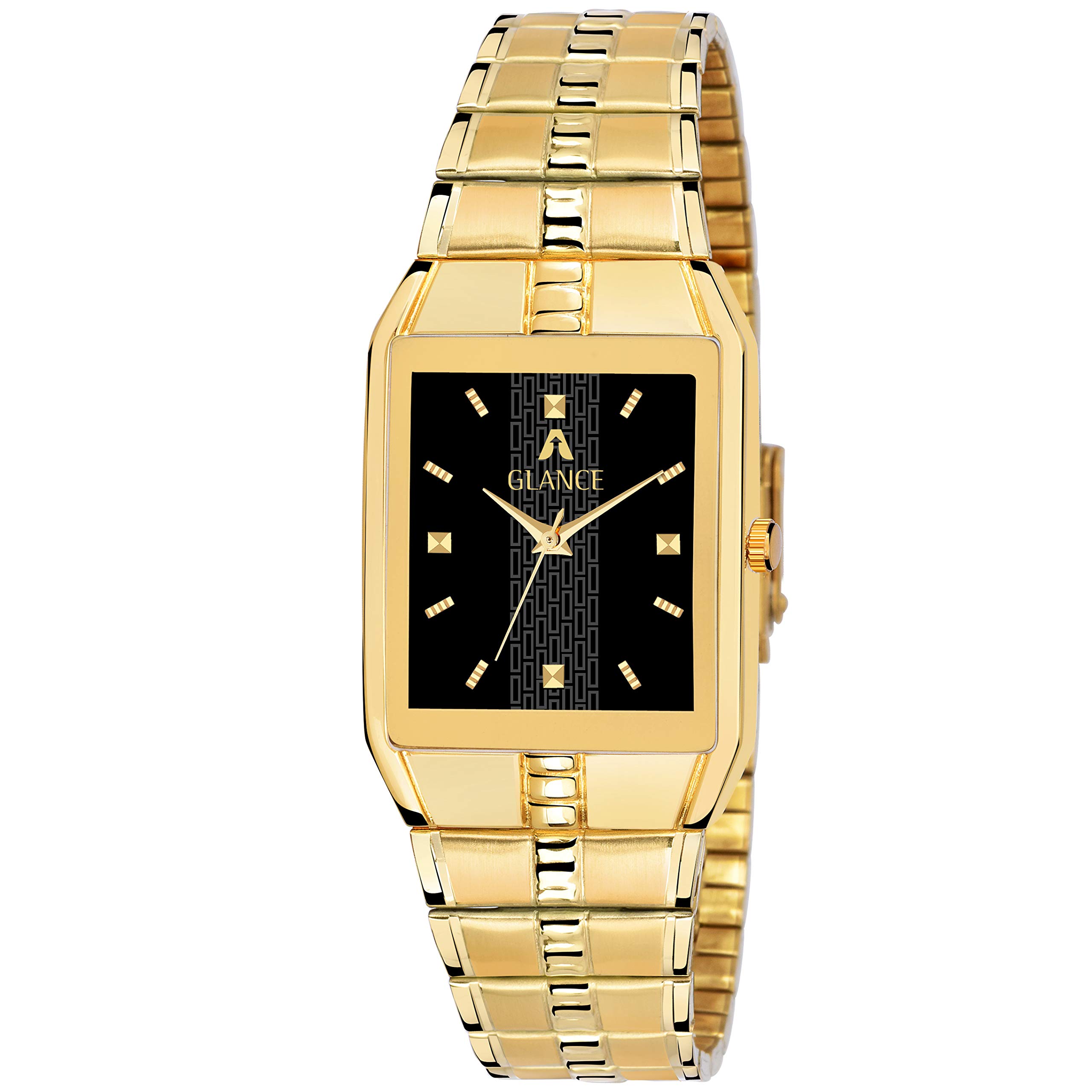 Aglance 9151ym02 Gold Plated Black Dial Analog Wristwatch Collection for Men and Boys with Stylish Strap, Classic Analog Display Adjustable Strap and Quartz Movement (B07YTSM5CP) Amazon Price History, Amazon Price Tracker