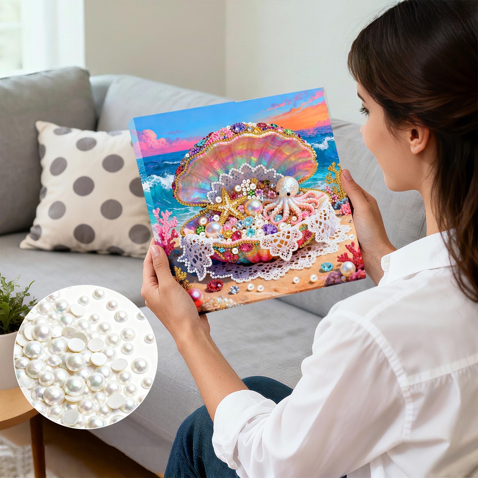 Amazon | 手作り真珠アート絵画 大人・初心者向けギフト 住所の装飾に