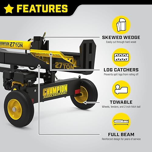 Vista 12 de Champion Power Equipment 90720 cortadora de troncos portátil y compacto de 7 toneladas